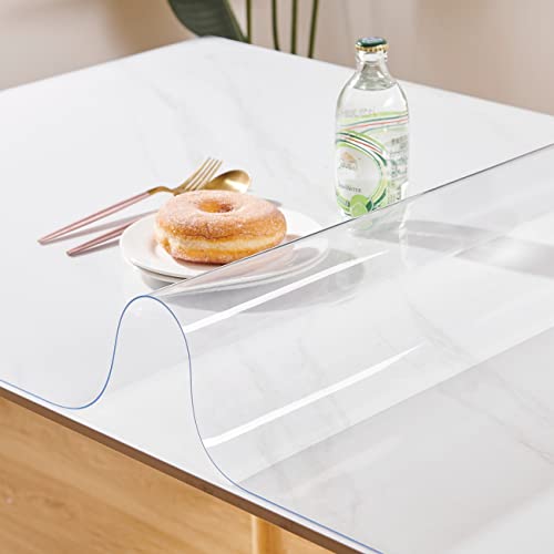 Leffora Glasklare Tischabdeckung, 1,5 mm dick, wasserdicht, PVC-Schutzmatte, transparente Matte für Couchtisch, Esszimmertisch, Bürotisch, Beistelltisch/Nachttisch, 101,6 x 183,9 cm Leffora Glasklare Tischabdeckung, 1,5 mm dick, wasserdicht, PVC-Schutzmatte, transparente Matte für Couchtisch, Esszimmertisch, Bürotisch, Beistelltisch/Nachttisch, 101,6 x 183,9 cm von Leffora