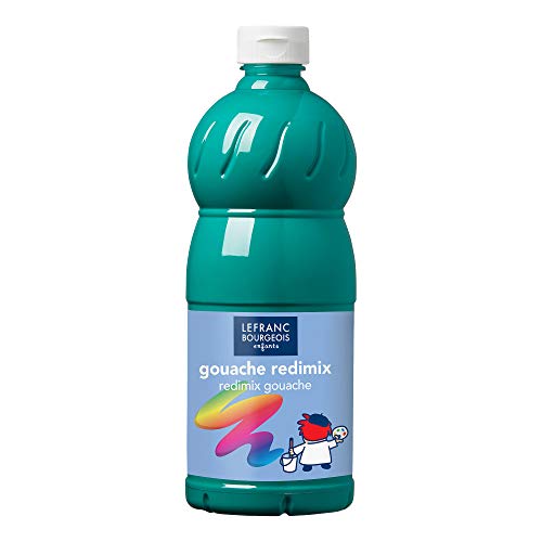 Lefranc Bourgeois 188280 flüssige Tempera Redimix Farbe, leuchtende Gouachefarbe auf Wasserbasis, hohe Deckkraft, hervorragenden Maleigenschaften, gebrauchsfertig, 1000ml Flasche - Smaragdgrün Lefranc Bourgeois 188280 flüssige Tempera Redimix Farbe, leuchtende Gouachefarbe auf Wasserbasis, hohe Deckkraft, hervorragenden Maleigenschaften, gebrauchsfertig, 1000ml Flasche - Smaragdgrün von Lefranc Bourgeois