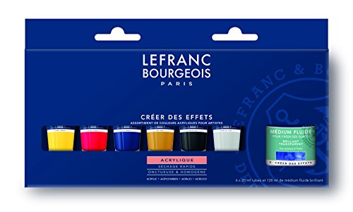 Lefranc Bourgeois 300343 feine Acrylfarbe, hochpigmentiert, gute Deckkraft, cremige homogen Textur, alterungsbeständig, lichtecht, Acrylfarben Set - 6 Farben Discovery Set a 20ml Tuben von Lefranc Bourgeois