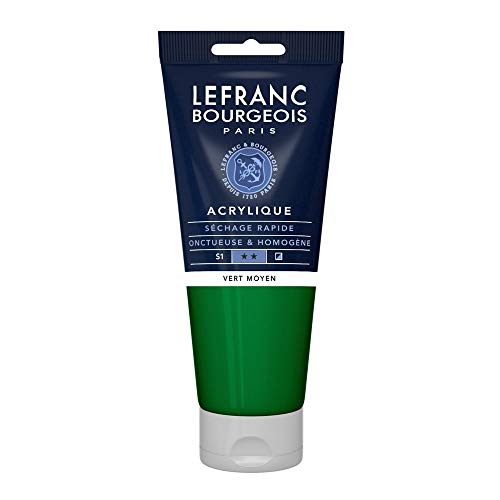 Lefranc Bourgeois 300391 Fine Acrylfarbe - Grün Mittel, 200ml Tube, cremige Acrylfarbe auf Wasserbasis, schnell trocknend, lichtecht, wasserfest Lefranc Bourgeois 300391 Fine Acrylfarbe - Grün Mittel, 200ml Tube, cremige Acrylfarbe auf Wasserbasis, schnell trocknend, lichtecht, wasserfest von Lefranc Bourgeois