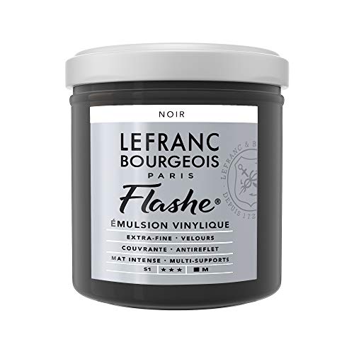 Lefranc Bourgeois 300476 Flashe Acrylfarbe & Vinylfarbe, hochpigmentiert, elastisch, lichtecht, alterungsbeständig, matt, für den Innen- & Außenbereich, 125ml Topf - Schwarz Lefranc Bourgeois 300476 Flashe Acrylfarbe & Vinylfarbe, hochpigmentiert, elastisch, lichtecht, alterungsbeständig, matt, für den Innen- & Außenbereich, 125ml Topf - Schwarz von Lefranc Bourgeois