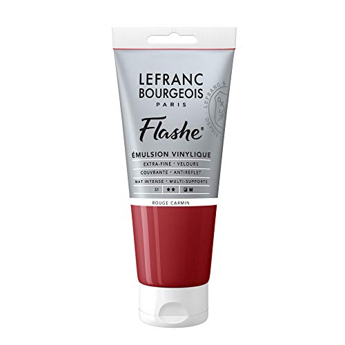 Lefranc Bourgeois 300493 Flashe Acrylfarbe & Vinylfarbe, hochpigmentiert, elastisch, lichtecht, alterungsbeständig, matt, für den Innen- & Außenbereich, 80ml Tube - Karminrot Lefranc Bourgeois 300493 Flashe Acrylfarbe & Vinylfarbe, hochpigmentiert, elastisch, lichtecht, alterungsbeständig, matt, für den Innen- & Außenbereich, 80ml Tube - Karminrot von Lefranc Bourgeois