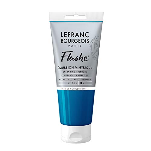 Lefranc Bourgeois 300495 Flashe Acrylfarbe & Vinylfarbe, hochpigmentiert, elastisch, lichtecht, alterungsbeständig, matt, für den Innen- & Außenbereich, 80ml Tube - Cölinblau Farbton Lefranc Bourgeois 300495 Flashe Acrylfarbe & Vinylfarbe, hochpigmentiert, elastisch, lichtecht, alterungsbeständig, matt, für den Innen- & Außenbereich, 80ml Tube - Cölinblau Farbton von Lefranc Bourgeois