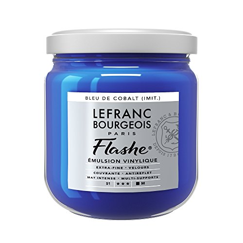 Lefranc Bourgeois 300501 Flashe Acrylfarbe & Vinylfarbe, hochpigmentiert, elastisch, lichtecht, alterungsbeständig, matt, für den Innen- & Außenbereich, 400ml Topf - Kobaltblau Farbton von Lefranc Bourgeois
