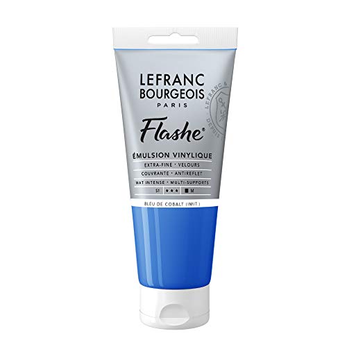 Lefranc Bourgeois 300502 Flashe Acrylfarbe & Vinylfarbe, hochpigmentiert, elastisch, lichtecht, alterungsbeständig, matt, für den Innen- & Außenbereich, 80ml Tube - Kobaltblau Farbton Lefranc Bourgeois 300502 Flashe Acrylfarbe & Vinylfarbe, hochpigmentiert, elastisch, lichtecht, alterungsbeständig, matt, für den Innen- & Außenbereich, 80ml Tube - Kobaltblau Farbton von Lefranc Bourgeois