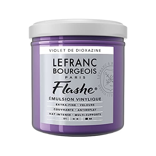 Lefranc Bourgeois 300507 Flashe Acrylfarbe & Vinylfarbe, hochpigmentiert, elastisch, lichtecht, alterungsbeständig, matt, für den Innen- & Außenbereich, 125ml Topf - Dioxazine Violett von Lefranc Bourgeois