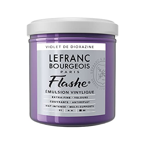Lefranc Bourgeois 300507 Flashe Acrylfarbe & Vinylfarbe, hochpigmentiert, elastisch, lichtecht, alterungsbeständig, matt, für den Innen- & Außenbereich, 125ml Topf - Dioxazine Violett Lefranc Bourgeois 300507 Flashe Acrylfarbe & Vinylfarbe, hochpigmentiert, elastisch, lichtecht, alterungsbeständig, matt, für den Innen- & Außenbereich, 125ml Topf - Dioxazine Violett von Lefranc Bourgeois