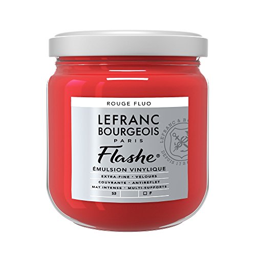 Lefranc Bourgeois 300510 Flashe Acrylfarbe & Vinylfarbe, hochpigmentiert, elastisch, lichtecht, alterungsbeständig, matt, für den Innen- & Außenbereich, 400ml Topf - Fluorot von Lefranc Bourgeois