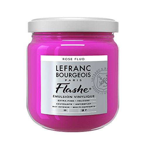 Lefranc Bourgeois 300521 Flashe Acrylfarbe & Vinylfarbe, hochpigmentiert, elastisch, lichtecht, alterungsbeständig, matt, für den Innen- & Außenbereich, 400ml Topf - Fluorosa von Lefranc Bourgeois