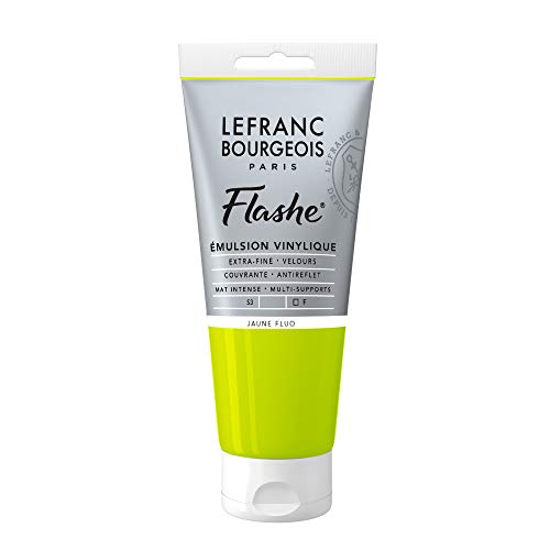 Lefranc Bourgeois 300528 Flashe Acrylfarbe & Vinylfarbe, hochpigmentiert, elastisch, lichtecht, alterungsbeständig, matt, für den Innen- & Außenbereich, 80ml Tube - Fluogelb Lefranc Bourgeois 300528 Flashe Acrylfarbe & Vinylfarbe, hochpigmentiert, elastisch, lichtecht, alterungsbeständig, matt, für den Innen- & Außenbereich, 80ml Tube - Fluogelb von Lefranc Bourgeois