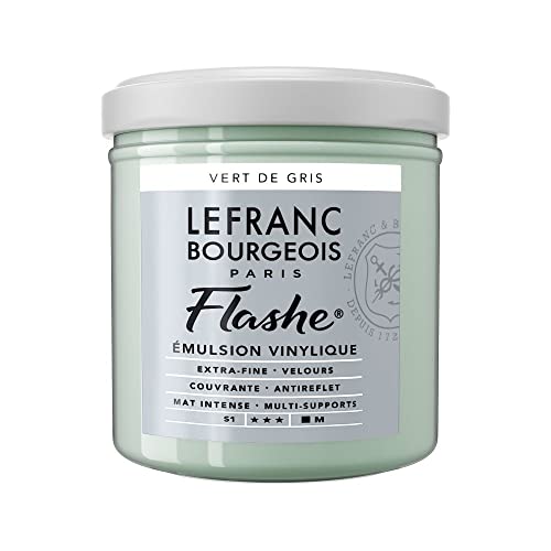 Lefranc Bourgeois 300531 Flashe Acrylfarbe & Vinylfarbe, hochpigmentiert, elastisch, lichtecht, alterungsbeständig, matt, für den Innen- & Außenbereich, 125ml Topf - Grüngrau von Lefranc Bourgeois