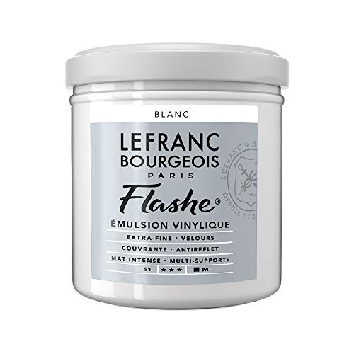 Lefranc Bourgeois 300533 Flashe Acrylfarbe & Vinylfarbe, hochpigmentiert, elastisch, lichtecht, alterungsbeständig, matt, für den Innen- & Außenbereich, 125ml Topf - Irisierendes Weiß von Lefranc Bourgeois