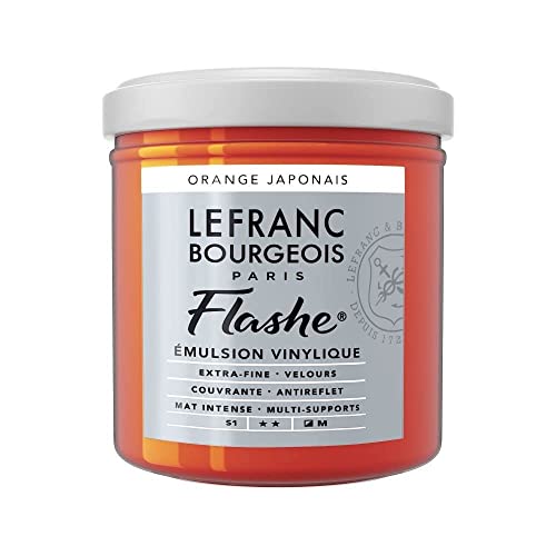 Lefranc Bourgeois 300539 Flashe Acrylfarbe & Vinylfarbe, hochpigmentiert, elastisch, lichtecht, alterungsbeständig, matt, für den Innen- & Außenbereich, 125ml Topf - Japanischorange Lefranc Bourgeois 300539 Flashe Acrylfarbe & Vinylfarbe, hochpigmentiert, elastisch, lichtecht, alterungsbeständig, matt, für den Innen- & Außenbereich, 125ml Topf - Japanischorange von Lefranc Bourgeois