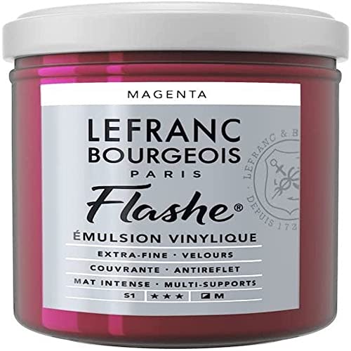 Lefranc Bourgeois 300554 Flashe Acrylfarbe & Vinylfarbe, hochpigmentiert, elastisch, lichtecht, alterungsbeständig, matt, für den Innen- & Außenbereich, 125ml Topf - Magenta Lefranc Bourgeois 300554 Flashe Acrylfarbe & Vinylfarbe, hochpigmentiert, elastisch, lichtecht, alterungsbeständig, matt, für den Innen- & Außenbereich, 125ml Topf - Magenta von Lefranc Bourgeois