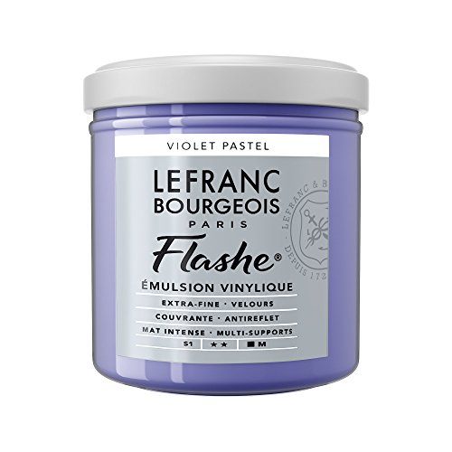 Lefranc Bourgeois 300578 Flashe Acrylfarbe & Vinylfarbe, hochpigmentiert, elastisch, lichtecht, alterungsbeständig, matt, für den Innen- & Außenbereich, 125ml Topf - Pastellviolett von Lefranc Bourgeois