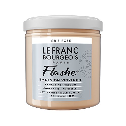 Lefranc Bourgeois 300589 Flashe Acrylfarbe & Vinylfarbe, hochpigmentiert, elastisch, lichtecht, alterungsbeständig, matt, für den Innen- & Außenbereich, 125ml Topf - Grau-Rosa von Lefranc Bourgeois
