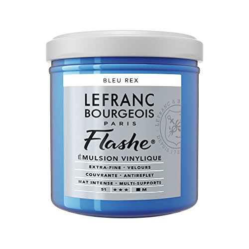 Lefranc Bourgeois 300610 Flashe Acrylfarbe & Vinylfarbe, hochpigmentiert, elastisch, lichtecht, alterungsbeständig, matt, für den Innen- & Außenbereich, 125ml Topf - Königsblau von Lefranc Bourgeois