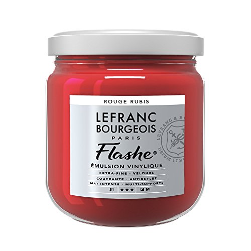 Lefranc Bourgeois 300614 Flashe Acrylfarbe & Vinylfarbe, hochpigmentiert, elastisch, lichtecht, alterungsbeständig, matt, für den Innen- & Außenbereich, 400ml Topf - Rubinrot Lefranc Bourgeois 300614 Flashe Acrylfarbe & Vinylfarbe, hochpigmentiert, elastisch, lichtecht, alterungsbeständig, matt, für den Innen- & Außenbereich, 400ml Topf - Rubinrot von Lefranc Bourgeois