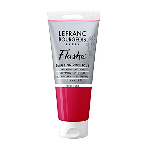 Lefranc Bourgeois 300615 Flashe Acrylfarbe & Vinylfarbe, hochpigmentiert, elastisch, lichtecht, alterungsbeständig, matt, für den Innen- & Außenbereich, 80ml Tube - Rubinrot Lefranc Bourgeois 300615 Flashe Acrylfarbe & Vinylfarbe, hochpigmentiert, elastisch, lichtecht, alterungsbeständig, matt, für den Innen- & Außenbereich, 80ml Tube - Rubinrot von Lefranc Bourgeois