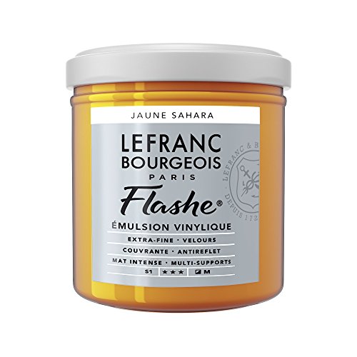Lefranc Bourgeois 300616 Flashe Acrylfarbe & Vinylfarbe, hochpigmentiert, elastisch, lichtecht, alterungsbeständig, matt, für den Innen- & Außenbereich, 125ml Topf - Saharagelb Lefranc Bourgeois 300616 Flashe Acrylfarbe & Vinylfarbe, hochpigmentiert, elastisch, lichtecht, alterungsbeständig, matt, für den Innen- & Außenbereich, 125ml Topf - Saharagelb von Lefranc Bourgeois