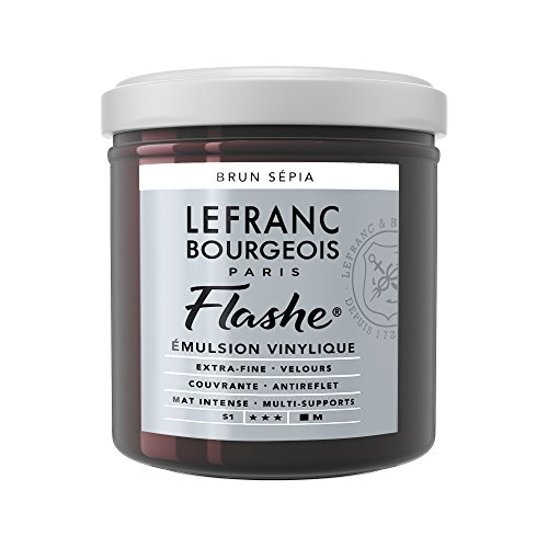 Lefranc Bourgeois 300619 Flashe Acrylfarbe & Vinylfarbe, hochpigmentiert, elastisch, lichtecht, alterungsbeständig, matt, für den Innen- & Außenbereich, 125ml Topf - Sepiabraun Lefranc Bourgeois 300619 Flashe Acrylfarbe & Vinylfarbe, hochpigmentiert, elastisch, lichtecht, alterungsbeständig, matt, für den Innen- & Außenbereich, 125ml Topf - Sepiabraun von Lefranc Bourgeois