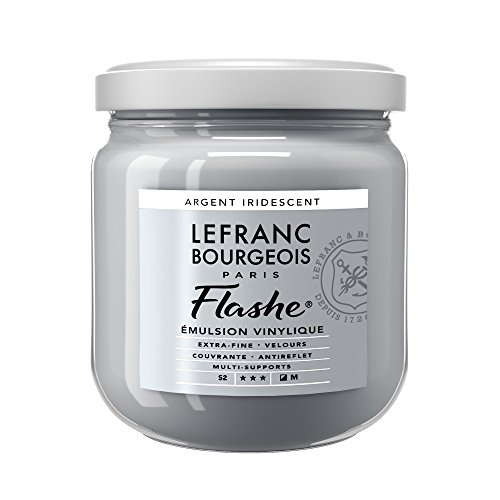 Lefranc Bourgeois 300623 Flashe Acrylfarbe & Vinylfarbe, hochpigmentiert, elastisch, lichtecht, alterungsbeständig, matt, für den Innen- & Außenbereich, 400ml Topf - Irisierendes Silber Lefranc Bourgeois 300623 Flashe Acrylfarbe & Vinylfarbe, hochpigmentiert, elastisch, lichtecht, alterungsbeständig, matt, für den Innen- & Außenbereich, 400ml Topf - Irisierendes Silber von Lefranc Bourgeois