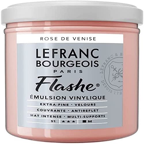 Lefranc Bourgeois 300640 Flashe Acrylfarbe & Vinylfarbe, hochpigmentiert, elastisch, lichtecht, alterungsbeständig, matt, für den Innen- & Außenbereich, 125ml Topf - Venezianischrosa von Lefranc Bourgeois