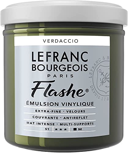 Lefranc Bourgeois 300642 Flashe Acrylfarbe & Vinylfarbe, hochpigmentiert, elastisch, lichtecht, alterungsbeständig, matt, für den Innen- & Außenbereich, 125ml Topf - Verdaccio von Lefranc Bourgeois
