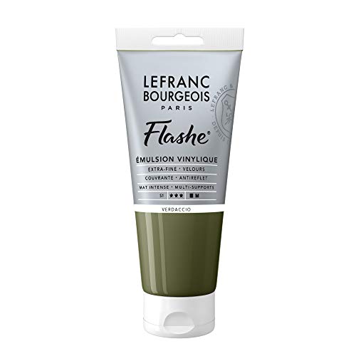 Lefranc Bourgeois 300643 Flashe Acrylfarbe & Vinylfarbe, hochpigmentiert, elastisch, lichtecht, alterungsbeständig, matt, für den Innen- & Außenbereich, 80ml Tube - Verdaccio von Lefranc Bourgeois