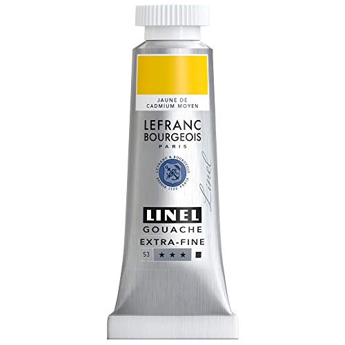 Lefranc Bourgeois 301162 Linel Gouache extrafeine und geschmeidige Wasserfarben mit maximaler Farbintensität, Leuchtkraft für streifenfreien Auftrag, 14ml Tube - Kadmiumgelb Mittel Lefranc Bourgeois 301162 Linel Gouache extrafeine und geschmeidige Wasserfarben mit maximaler Farbintensität, Leuchtkraft für streifenfreien Auftrag, 14ml Tube - Kadmiumgelb Mittel von Lefranc Bourgeois