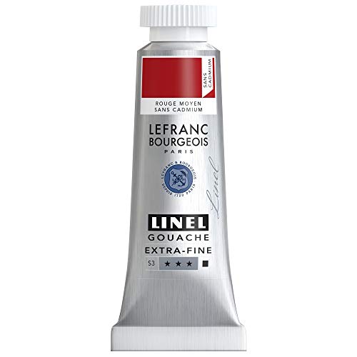 Lefranc Bourgeois 301174 Linel Gouache extrafeine und geschmeidige Wasserfarben mit maximaler Farbintensität, Leuchtkraft für streifenfreien Auftrag, 14ml Tube - Mittelrot Kadmiumfrei Lefranc Bourgeois 301174 Linel Gouache extrafeine und geschmeidige Wasserfarben mit maximaler Farbintensität, Leuchtkraft für streifenfreien Auftrag, 14ml Tube - Mittelrot Kadmiumfrei von Lefranc Bourgeois