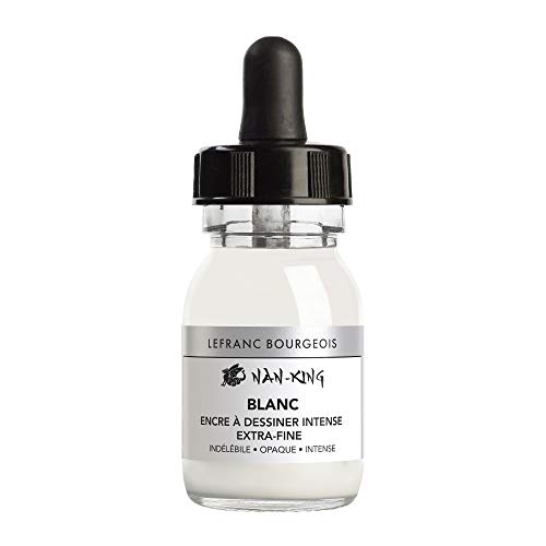 Lefranc Bourgeois 301284 Nan King Kalligrafie - und Zeichentusche, pigmentierte Tusche, hohe Farbbrillanz, Leuchtkraft für feinste Zeichnungen, Kalligrafie & Skizzen, 30ml Flasche - Weiß Lefranc Bourgeois 301284 Nan King Kalligrafie - und Zeichentusche, pigmentierte Tusche, hohe Farbbrillanz, Leuchtkraft für feinste Zeichnungen, Kalligrafie & Skizzen, 30ml Flasche - Weiß von Lefranc Bourgeois