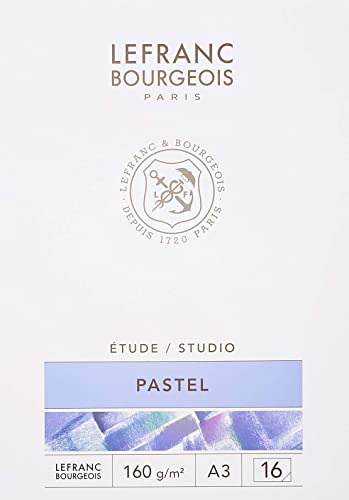 Lefranc Bourgeois 301338 Studio Pastellmalblock 16 Blatt - A3, geleimt, 160 g/m², sehr fein geraute Oberfäche zum Zeichnen mit Pastellfarben und Trockenmaltechniken von Lefranc Bourgeois