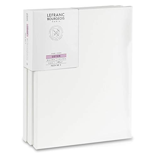 Lefranc Bourgeois 301351 Keilrahmen aus Fichtenholz - 3er Set 30x40cm Leinwand aus 100% Baumwolle 280g/m², stabiler Keilrahmen aus Fichtenholz, weiß vorgrundierte Leinwand für Acrylfarben & Ölfarben Lefranc Bourgeois 301351 Keilrahmen aus Fichtenholz - 3er Set 30x40cm Leinwand aus 100% Baumwolle 280g/m², stabiler Keilrahmen aus Fichtenholz, weiß vorgrundierte Leinwand für Acrylfarben & Ölfarben von Lefranc Bourgeois