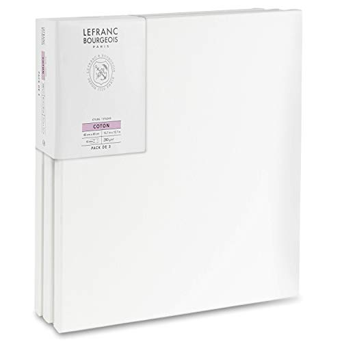 Lefranc Bourgeois 301352 Keilrahmen aus Fichtenholz - 3er Set 40x40cm Leinwand aus 100% Baumwolle 280g/m², stabiler Keilrahmen aus Fichtenholz, weiß vorgrundierte Leinwand für Acrylfarben & Ölfarben Lefranc Bourgeois 301352 Keilrahmen aus Fichtenholz - 3er Set 40x40cm Leinwand aus 100% Baumwolle 280g/m², stabiler Keilrahmen aus Fichtenholz, weiß vorgrundierte Leinwand für Acrylfarben & Ölfarben von Lefranc Bourgeois