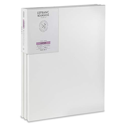 Lefranc Bourgeois 301354 Keilrahmen aus Fichtenholz - 3er Set 50x60cm Leinwand aus 100% Baumwolle 280g/m², stabiler Keilrahmen aus Fichtenholz, weiß vorgrundierte Leinwand für Acrylfarben & Ölfarben Lefranc Bourgeois 301354 Keilrahmen aus Fichtenholz - 3er Set 50x60cm Leinwand aus 100% Baumwolle 280g/m², stabiler Keilrahmen aus Fichtenholz, weiß vorgrundierte Leinwand für Acrylfarben & Ölfarben von Lefranc Bourgeois