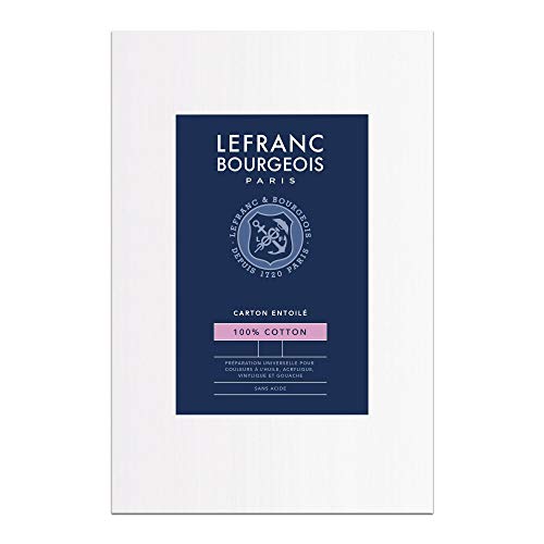 Lefranc Bourgeois 806064 Malkarton - 33x24 cm, 100% Baumwolle, doppelte weiße universal Grundierung für Acrylfarben & Ölfarben, Malpappe für Profis & Hobbymaler von Lefranc Bourgeois