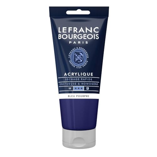 Lefranc Bourgeois 300348 feine Acrylfarbe, hochpigmentiert, gute Deckkraft, cremige homogen Textur, alterungsbeständig, lichtecht, 80ml Tube - Purpurblau von Lefranc Bourgeois