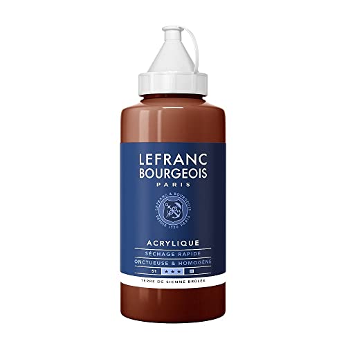 Lefranc Bourgeois 300352 feine Acrylfarbe, hochpigmentiert, gute Deckkraft, cremige homogen Textur, alterungsbeständig, lichtecht, 750ml Flasche - Siena Gebrannt von Lefranc Bourgeois