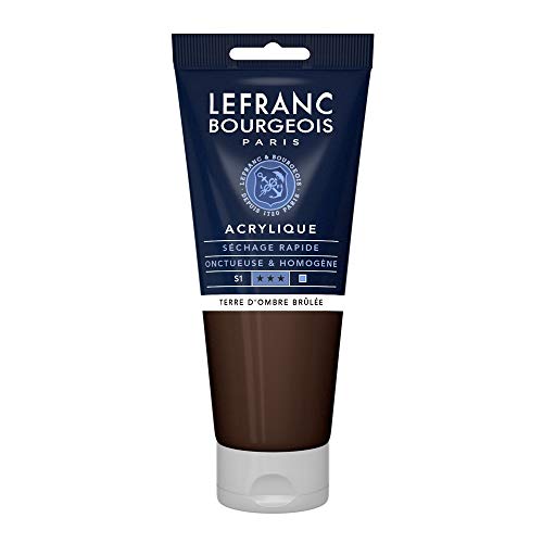 Lefranc Bourgeois 300354 feine Acrylfarbe, hochpigmentiert, gute Deckkraft, cremige homogen Textur, alterungsbeständig, lichtecht, 200ml Tube - Umbra Gebrannt von Lefranc Bourgeois