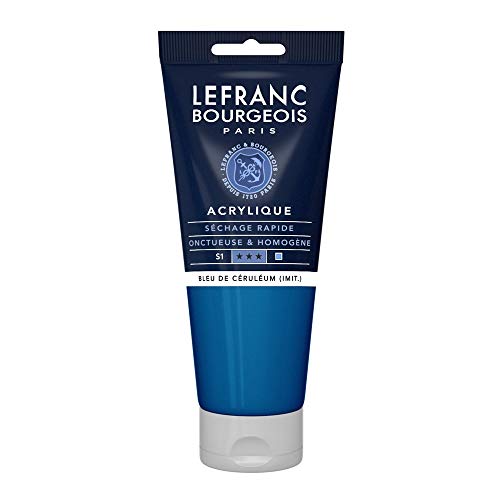 Lefranc Bourgeois 300360 feine Acrylfarbe, hochpigmentiert, gute Deckkraft, cremige homogen Textur, alterungsbeständig, lichtecht, 200ml Tube - Cölinblau Farbton von Lefranc Bourgeois