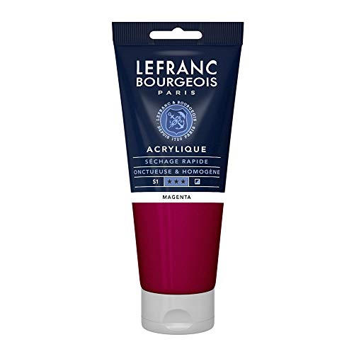 Lefranc Bourgeois 300382 Fine Acrylfarbe - Magenta, 200ml Tube, cremige Acrylfarbe auf Wasserbasis, schnell trocknend, lichtecht, wasserfest von Sundeer