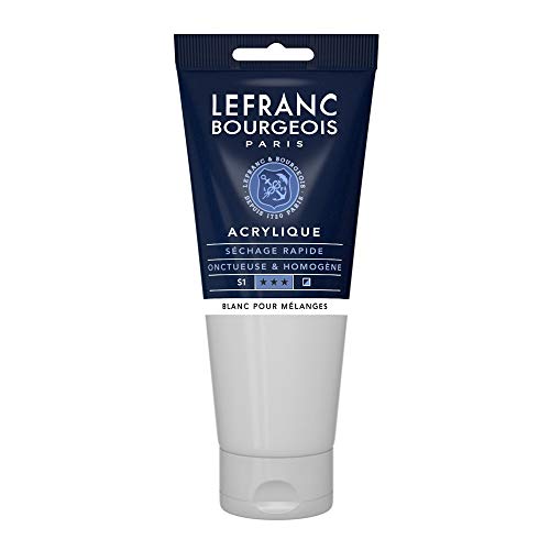 Lefranc Bourgeois 300393 Fine Acrylfarbe - Mischweiss, 200ml Tube, cremige Acrylfarbe auf Wasserbasis, schnell trocknend, lichtecht, wasserfest von Sundeer