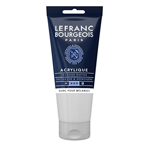 Lefranc Bourgeois 300395 feine Acrylfarbe, hochpigmentiert, gute Deckkraft, cremige homogen Textur, alterungsbeständig, lichtecht, 80ml Tube - Mischweiss von Lefranc Bourgeois