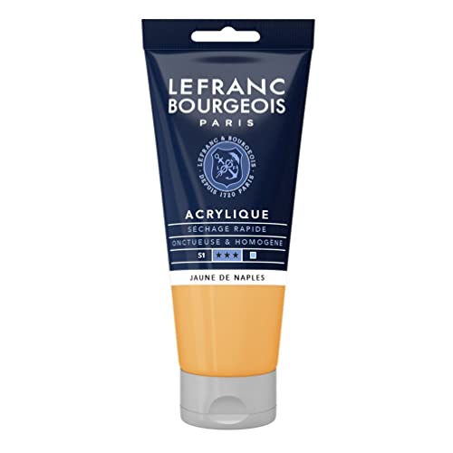 Lefranc Bourgeois 300397 Fine Acrylfarbe - Neapelgelb, 80ml Tube, cremige Acrylfarbe auf Wasserbasis, schnell trocknend, lichtecht, wasserfest von Lefranc Bourgeois