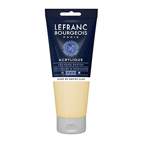 Lefranc Bourgeois 300398 feine Acrylfarbe, hochpigmentiert, gute Deckkraft, cremige homogen Textur, alterungsbeständig, lichtecht, 200ml Tube - Neapelgelb Hell von Lefranc Bourgeois