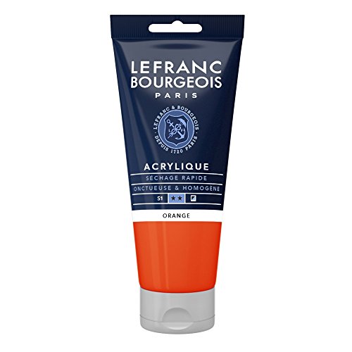 Lefranc Bourgeois 300403 Fine Acrylfarbe - Orange, 80ml Tube, cremige Acrylfarbe auf Wasserbasis, schnell trocknend, lichtecht, wasserfest von Lefranc Bourgeois