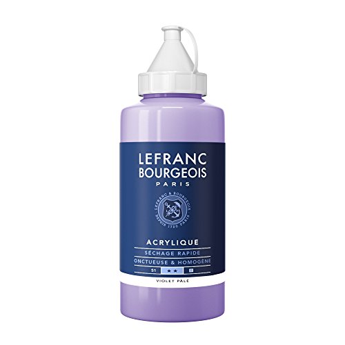 Lefranc Bourgeois 300404 feine Acrylfarbe, hochpigmentiert, gute Deckkraft, cremige homogen Textur, alterungsbeständig, lichtecht, 750ml Flasche - Helllila von Lefranc Bourgeois