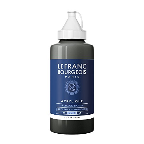 Lefranc Bourgeois 300406 feine Acrylfarbe, hochpigmentiert, gute Deckkraft, cremige homogen Textur, alterungsbeständig, lichtecht, 750ml Flasche - Paynesgrau von Lefranc Bourgeois