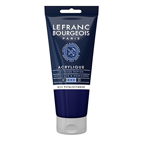 Lefranc Bourgeois 300409 feine Acrylfarbe, hochpigmentiert, gute Deckkraft, cremige homogen Textur, alterungsbeständig, lichtecht, 80ml Tube - Phthalozyaninblau von Lefranc Bourgeois